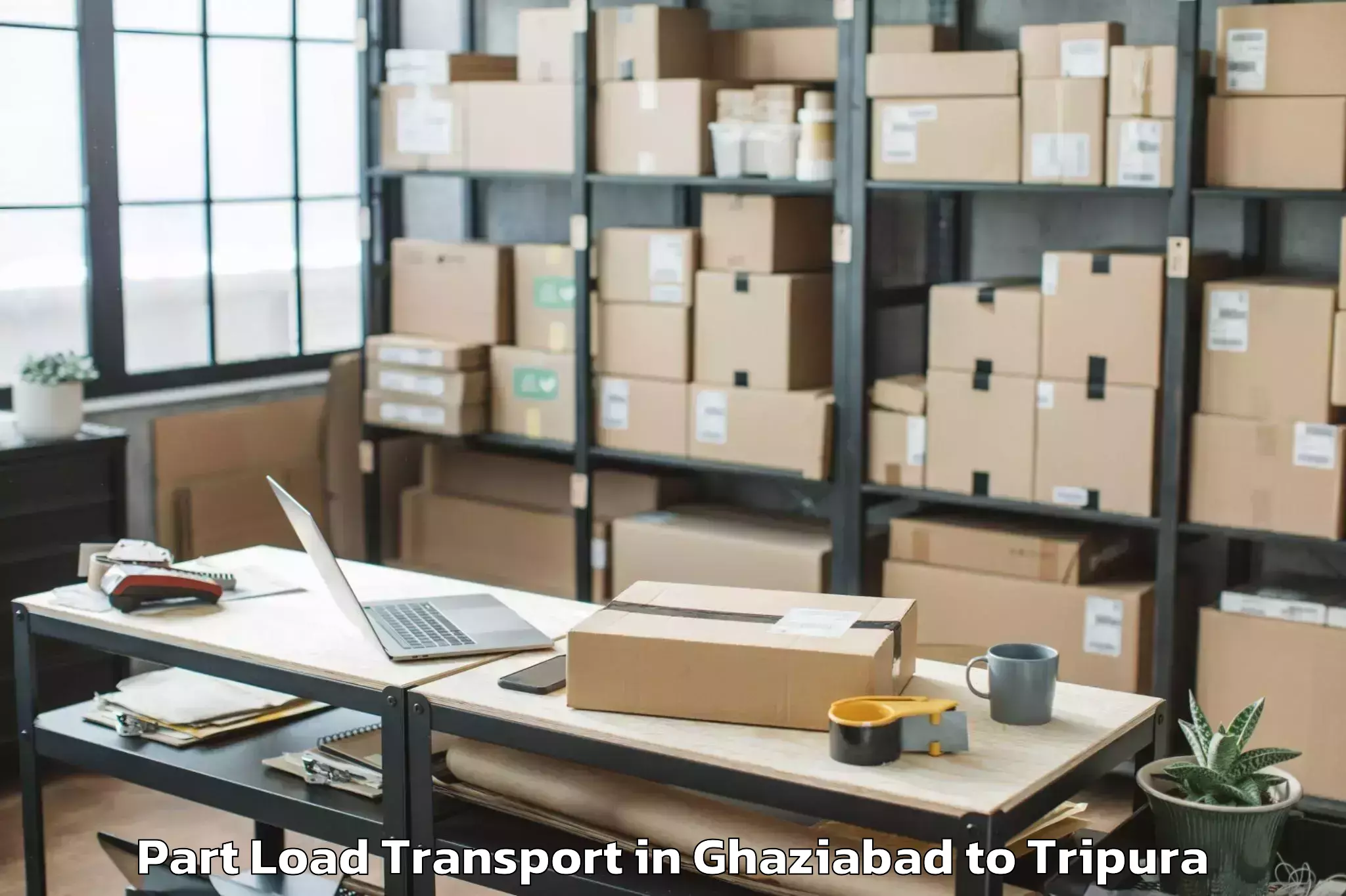 Book Ghaziabad to Agartala Part Load Transport